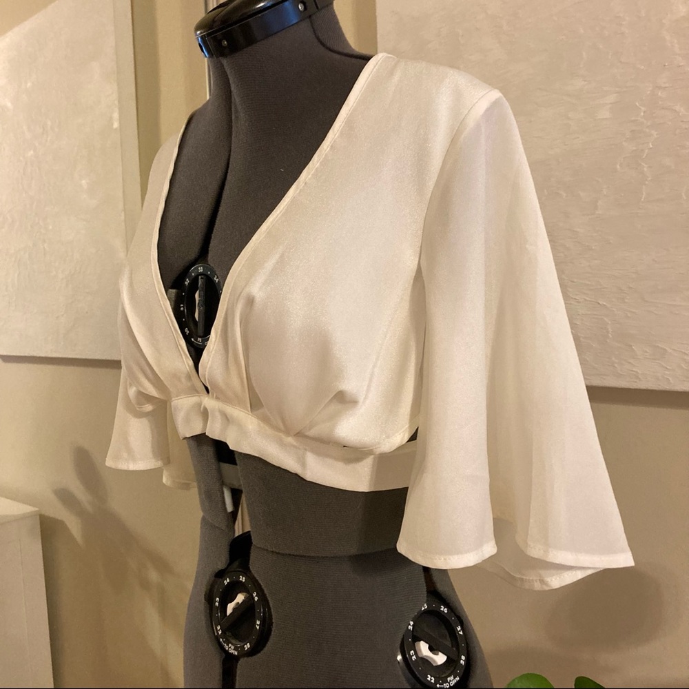 Nasty Gal cropped pleat front top